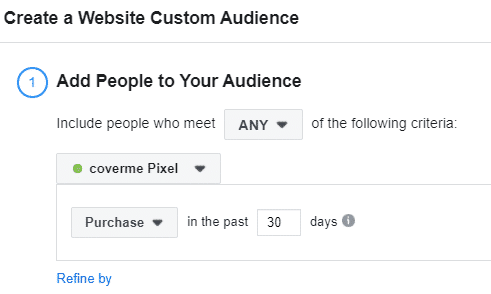 Facebook Ads Manager interface for creating new custom audience