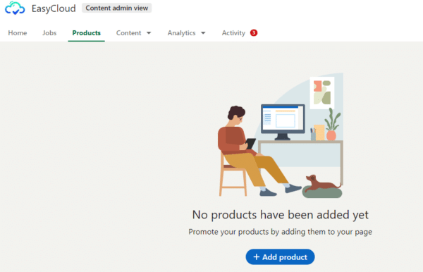 Add a product on LinkedIn