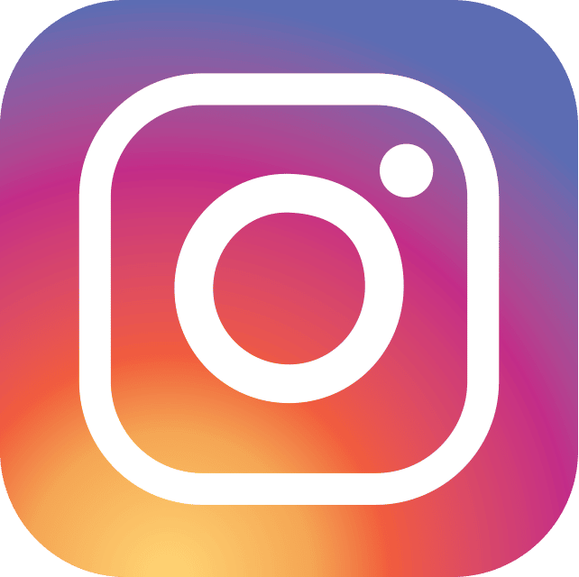 Instagram logo with a white camera on a colorful gradient background