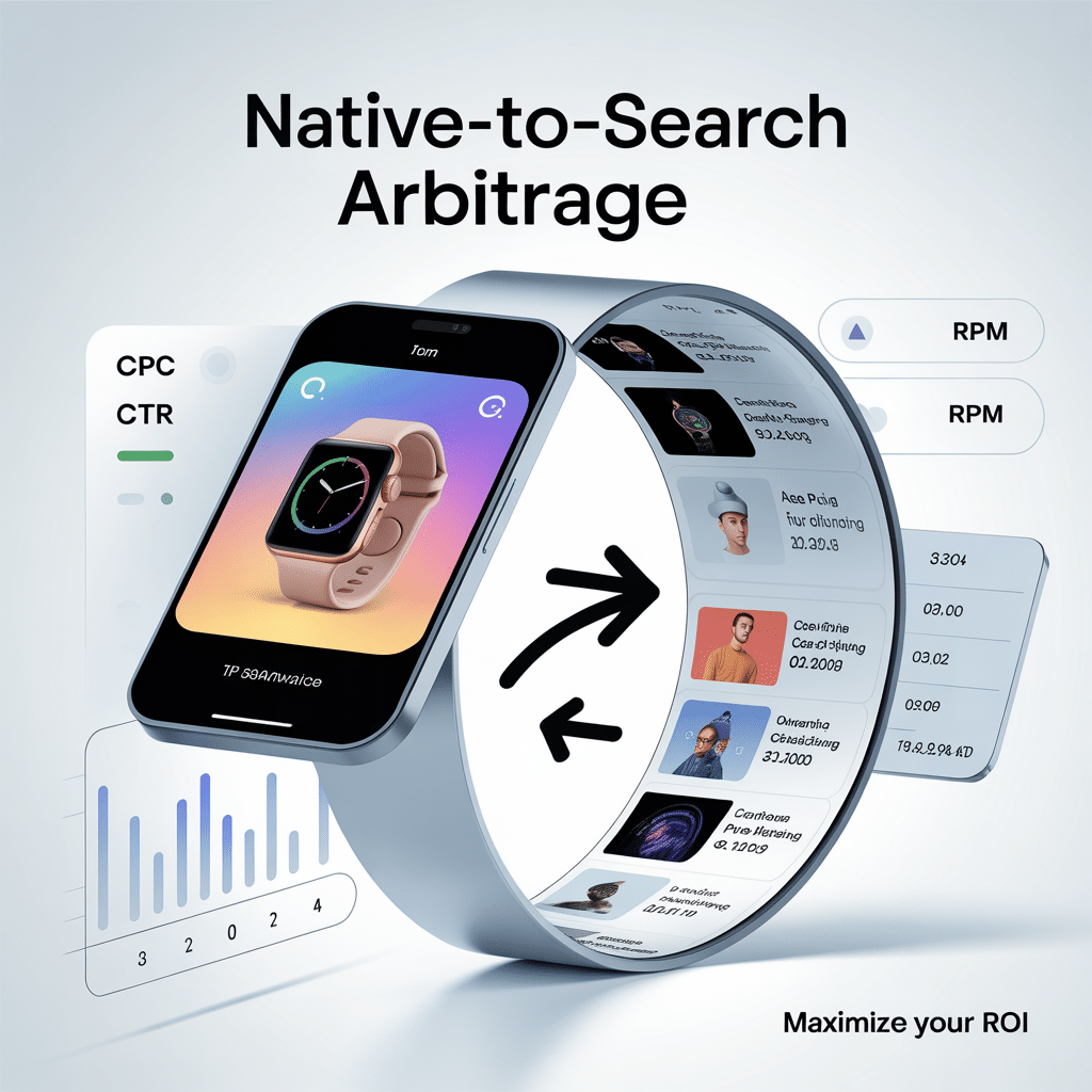 Native ad recommendation widget leading to high-paying search engine listings