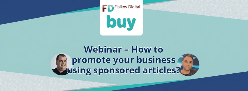 Webinar – How to promote your business using sponsored articles?