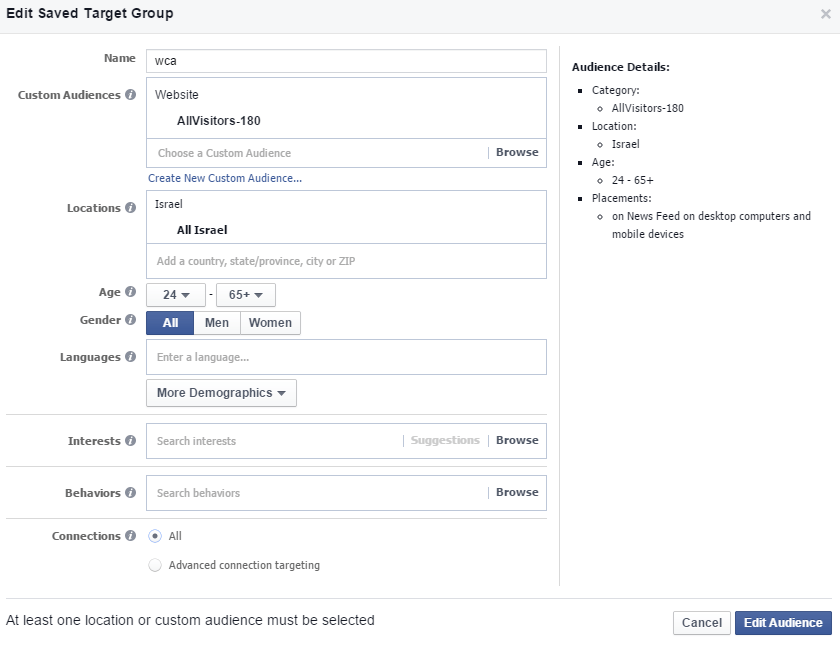 Call to action button linking to website inside Messenger chat